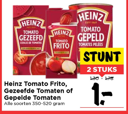 Heinz   tomatenpuree, tomatenblokjes folder aanbieding bij  Vomar - details