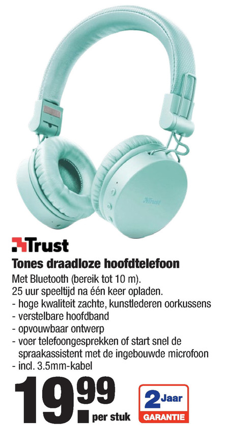 Trust   koptelefoon folder aanbieding bij  Aldi - details