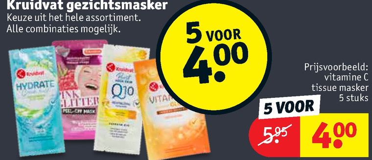 Kruidvat Huismerk   gezichtsmasker folder aanbieding bij  Kruidvat - details