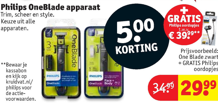 Philips   elektrisch scheerapparaat folder aanbieding bij  Kruidvat - details