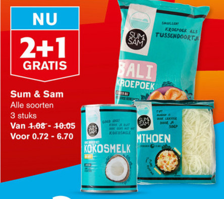 Sum and Sam   kroepoek, kokosmelk folder aanbieding bij  Hoogvliet - details