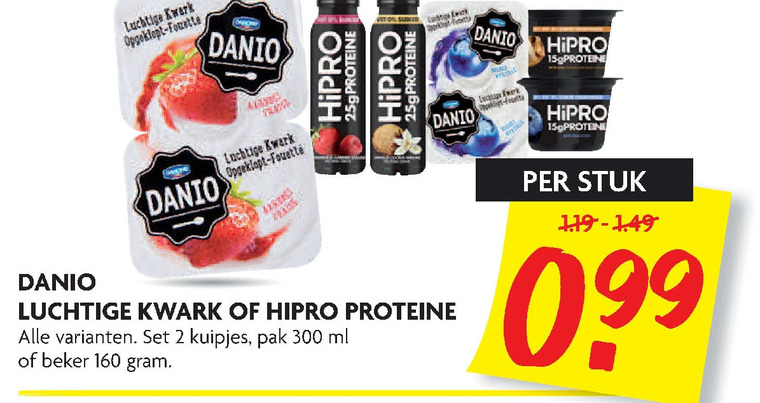 Danone Danio   kwark folder aanbieding bij  Dekamarkt - details