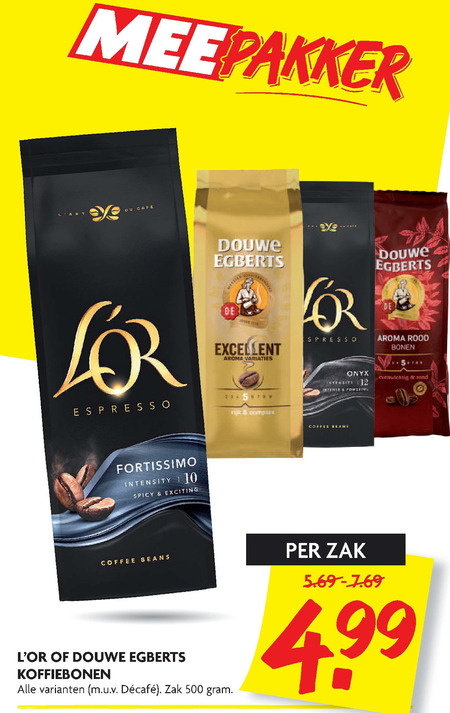 Douwe Egberts   koffiebonen folder aanbieding bij  Dekamarkt - details