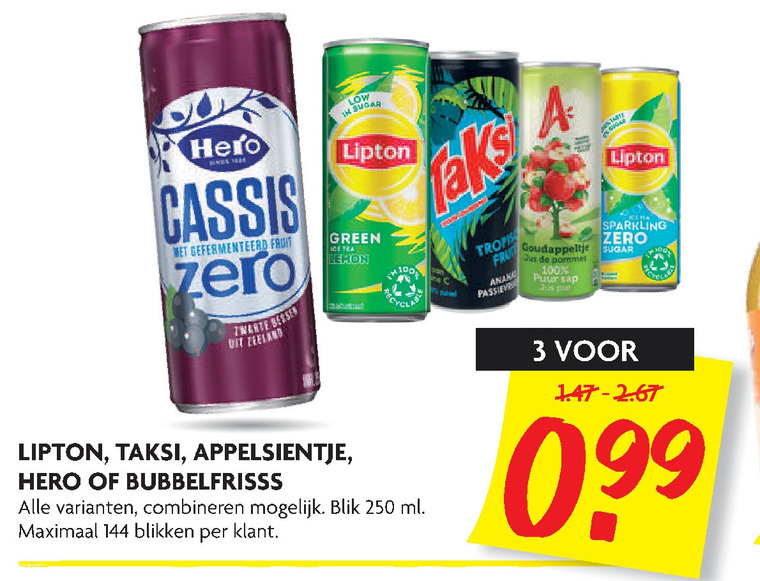 Taksi   frisdrank, ice tea folder aanbieding bij  Dekamarkt - details