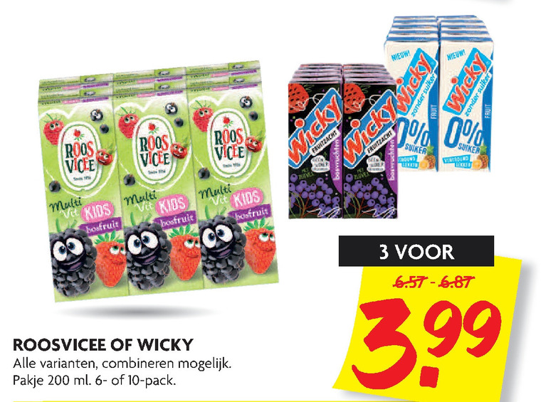 Wicky   fruitdrank folder aanbieding bij  Dekamarkt - details