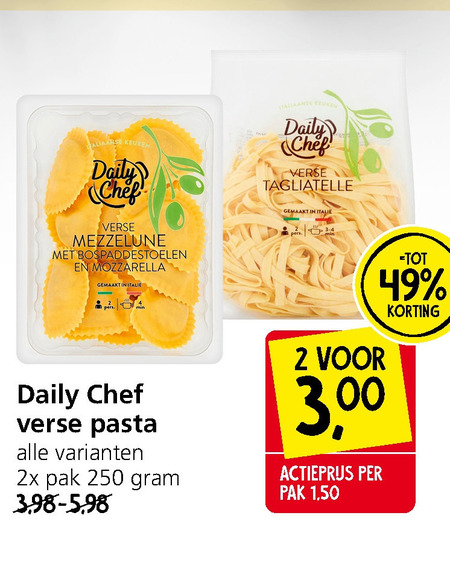 Daily Chef   pasta, tagliatelle folder aanbieding bij  Jan Linders - details