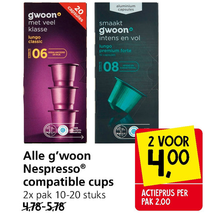 Gwoon   koffiecups folder aanbieding bij  Jan Linders - details