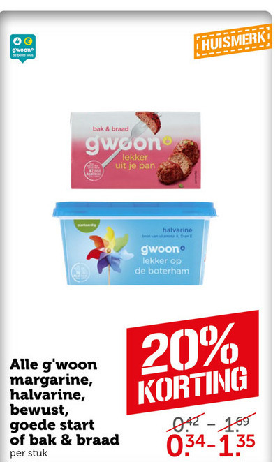 Gwoon   margarine folder aanbieding bij  Coop - details