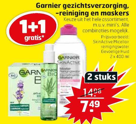 Garnier Skin Active   gezichtsreiniging, gezichtsmasker folder aanbieding bij  Trekpleister - details