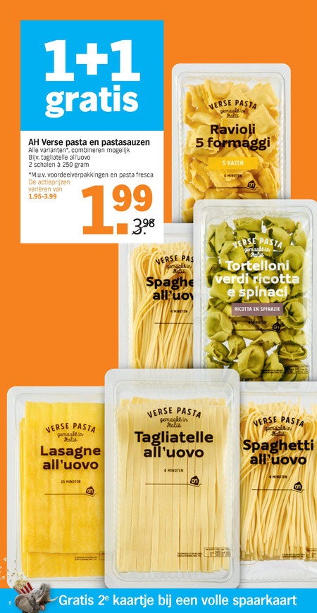 Albert Heijn Huismerk   pastasaus, ravioli folder aanbieding bij  Albert Heijn - details