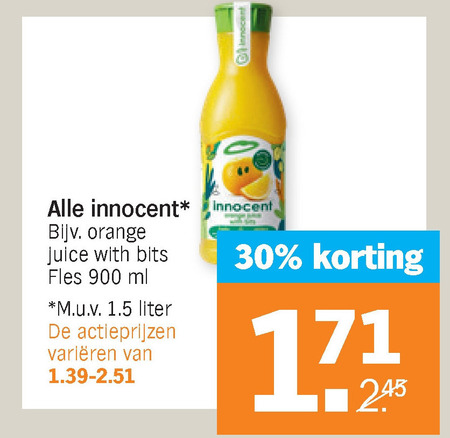 Innocent   vruchtensap, fruitsmoothie folder aanbieding bij  Albert Heijn - details