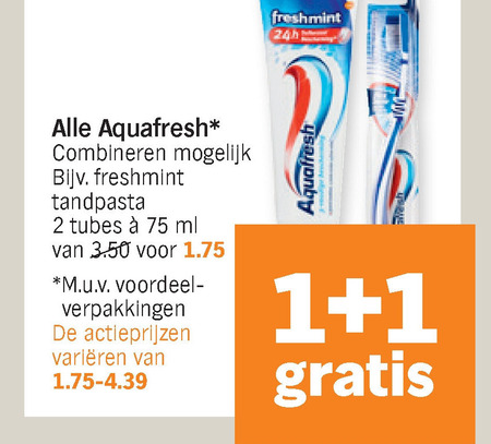 Aquafresh   tandpasta, tandenborstel folder aanbieding bij  Albert Heijn - details