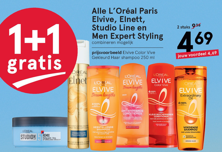 Elvive   haarverzorging, shampoo folder aanbieding bij  Etos - details