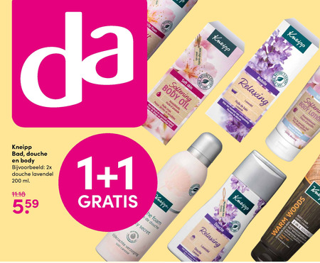 Kneipp   douchegel, badolie folder aanbieding bij  DA - details