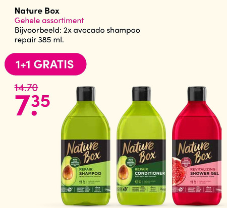 Nature Box   conditioner, shampoo folder aanbieding bij  DA - details