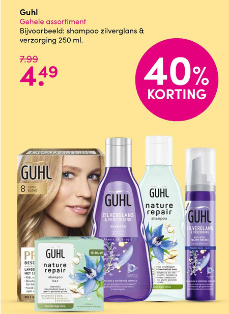 Guhl   haarverzorging, haarkleuring folder aanbieding bij  DA - details