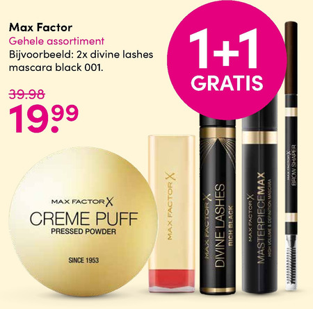 Max Factor   foundation, gezichtspoeder folder aanbieding bij  DA - details