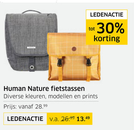 Human Nature   fietstas folder aanbieding bij  ANWB - details