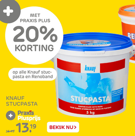 Knauf   stucpasta folder aanbieding bij  Praxis - details