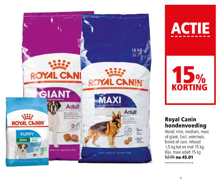 Getand deksel Versterker Royal Canin hondenvoer folder aanbieding bij Welkoop - details