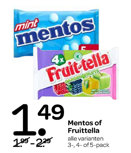 Mentos   snoep folder aanbieding bij  Spar - details