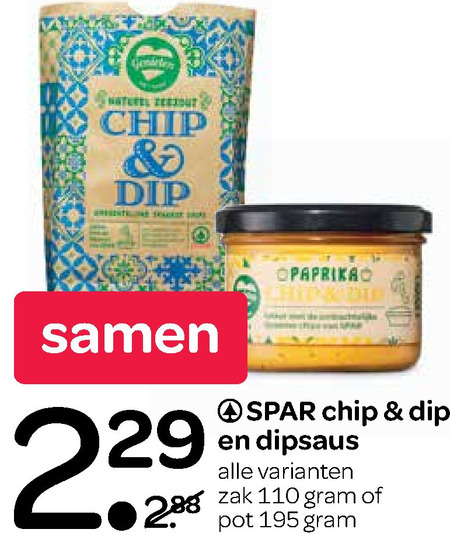 Spar Huismerk   chips, dipsaus folder aanbieding bij  Spar - details