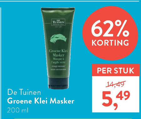 De Tuinen Huismerk   gezichtsmasker folder aanbieding bij  Holland & Barrett - details