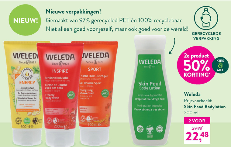 Weleda   bodylotion folder aanbieding bij  Holland & Barrett - details