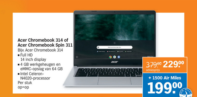 Acer notebook folder aanbieding bij Albert Heijn details