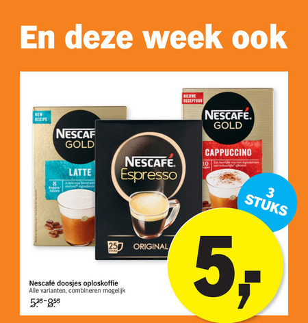 Nescafe   oploskoffie folder aanbieding bij  Albert Heijn - details