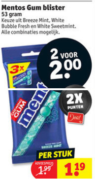 Mentos   kauwgom folder aanbieding bij  Kruidvat - details