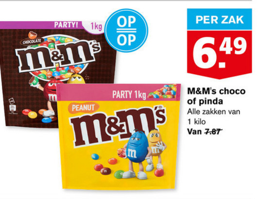 M en Ms   chocoladepindas, chocolade folder aanbieding bij  Hoogvliet - details