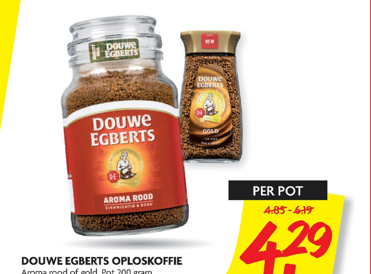 Douwe Egberts   oploskoffie folder aanbieding bij  Dekamarkt - details