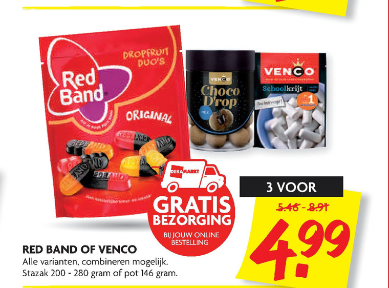 Red Band   snoep, drop folder aanbieding bij  Dekamarkt - details