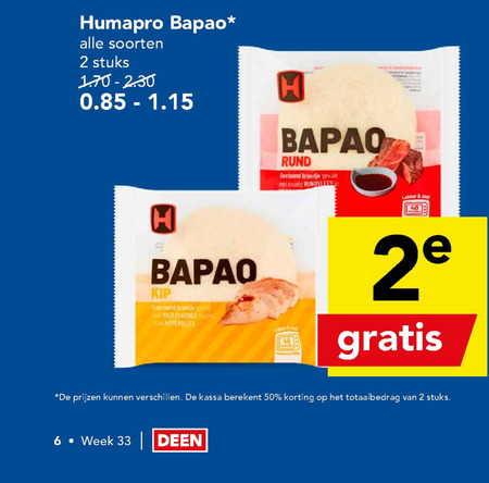 Humapro   bapao broodje folder aanbieding bij  Deen - details