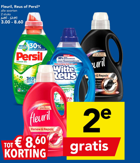 Fleuril   wasmiddel folder aanbieding bij  Deen - details