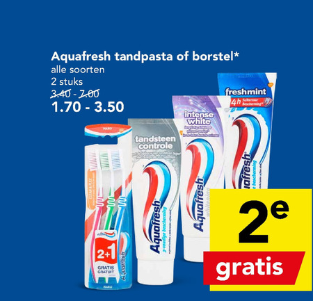 Aquafresh   tandpasta, tandenborstel folder aanbieding bij  Deen - details