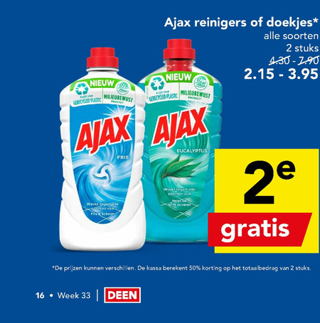 Ajax   allesreiniger folder aanbieding bij  Deen - details