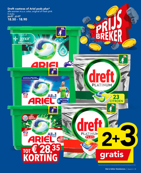 Ariel   vaatwasmiddel, wasmiddel folder aanbieding bij  Deen - details