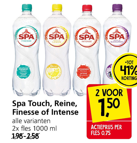 Spa   fruitdrank, mineraalwater folder aanbieding bij  Jan Linders - details