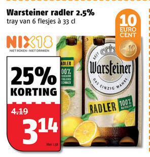 Warsteiner   radler bier folder aanbieding bij  Poiesz - details