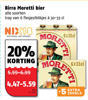 Birra Moretti   blikje bier, flesje bier folder aanbieding bij  Poiesz - details