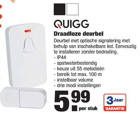 Quigg   deurbel folder aanbieding bij  Aldi - details