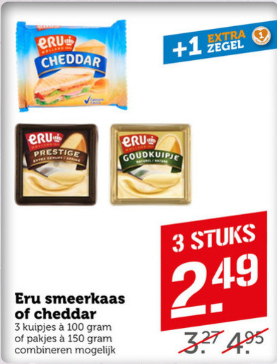 Eru   smeerkaas, cheddar folder aanbieding bij  Coop - details