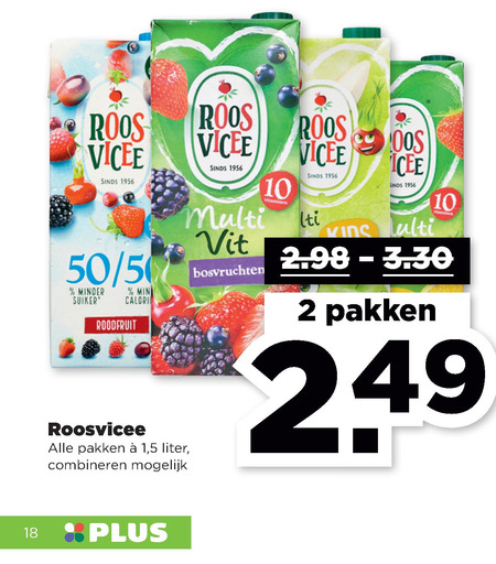 Roosvicee   fruitdrank folder aanbieding bij  Plus - details