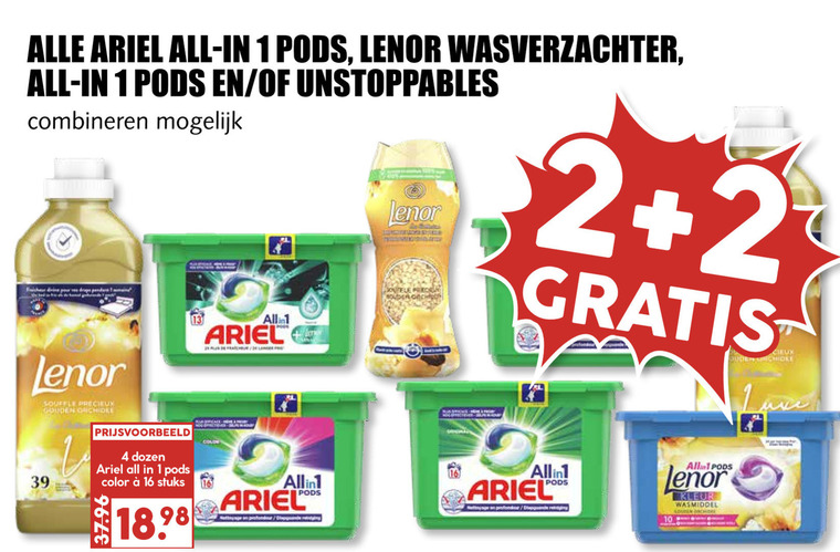 Ariel   wasverzachter, wasmiddel folder aanbieding bij  MCD Supermarkt Basis - details