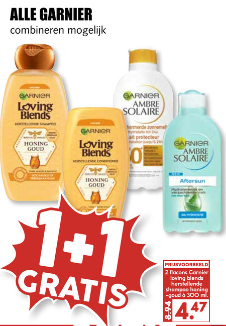 Garnier Loving Blends   conditioner, shampoo folder aanbieding bij  MCD Supermarkt Basis - details