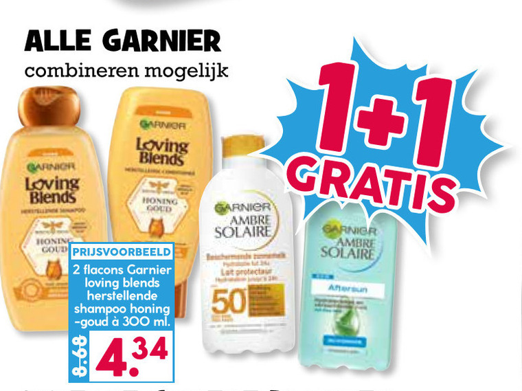 Garnier Loving Blends   conditioner, shampoo folder aanbieding bij  Boons Markt - details