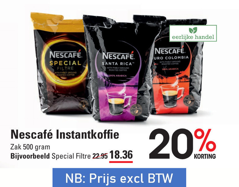 Nescafe   oploskoffie folder aanbieding bij  Sligro - details