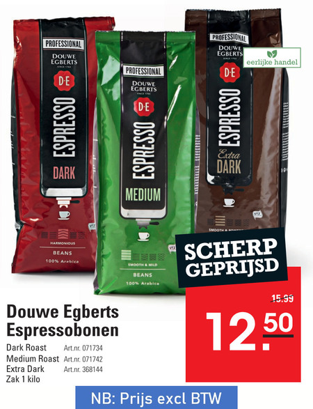 Douwe Egberts   koffiebonen folder aanbieding bij  Sligro - details